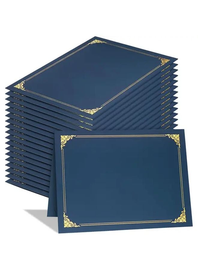 Blue Navy Diploma Cover With Golden Foil Border 40pcs For Letter Size 8 5x11 Certificates - Image 1